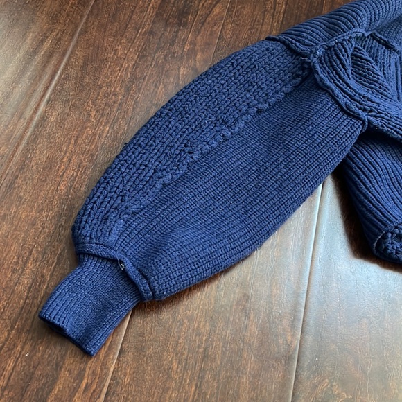 We the Free Navy Blue Sea Bright Chunky Sweater - Picture 7 of 8